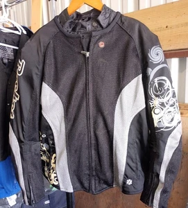 Joe Rocket Motorcycle Racing Jacket Black Gray Mesh w/ Pads Womens XL RM Lining - Picture 1 of 14