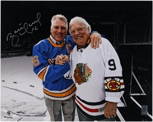 Brett Hull St. Louis Blues Signed 16" x 20" with Bobby Hull Spotlight Photo - Picture 1 of 1