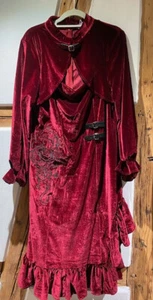 Hello HardCandy rotes Samt Damen Kleid Gr. 2 XL Neu mit Etikett - Bild 1 von 13