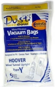 9pk Hoover Type Y Dust Window Microlined Vacuum Paper Bags, Generic Part 856-9DW - Picture 1 of 1