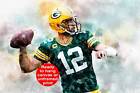 Aaron Rodgers watercolor, Green Bay Packers wall art, Green Bay Packers Aaron R
