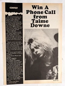 FASTER PUSSYCAT / WIN A PHONE CALL FROM TAIME MAGAZINE FULL PAGE PINUP CLIPPING - Picture 1 of 1