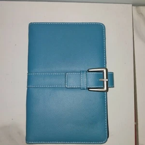 Rolodex Teal leather Notebook Binder 8x5 - Picture 1 of 3