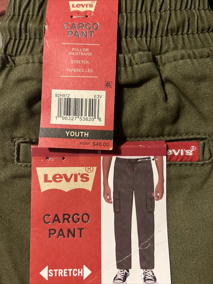 Levi’s Boys Twill Cargo Pant- Olive Night - Sz 8