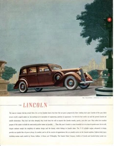 1936 auto publicitario estampado vintage automóvil Lincoln Willoughby limusina Central Park - Imagen 1 de 2