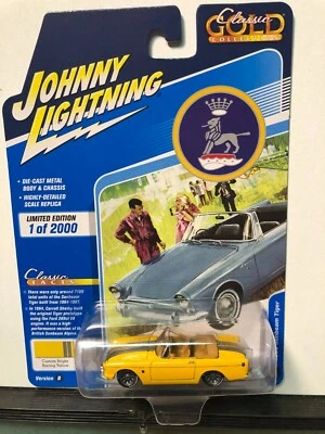 1/64 JOHNNY LIGHTNING CLASSIC GOLD 1965 SUNBEAM TIGER YELLOW & SILVER STRIPE - Image 1 of 3