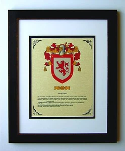 HERALDRY COAT OF ARMS ~ DE LEON FAMILY CREST ~ FRAMED - Foto 1 di 2