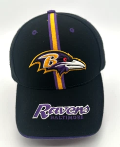 Vintage Baltimore Ravens Twins Enterprise Hat Cap Strap Back Black Wool Blend - Picture 1 of 7