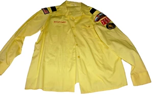 Vintage Boy Scouts America Uniform Shirt Mens Yellow Denver Patches 40 - Picture 1 of 7