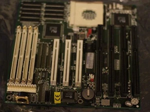 Socket 3 baby AT motherboard for 486 PCI ISA IDE FDD ALI 489 M918 working - Picture 1 of 12