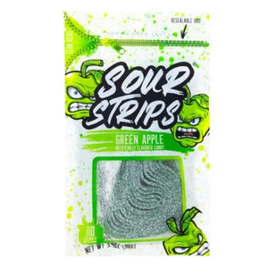 Sour Strips Green Apple Flavored Sour Candy Strips Deliciously - Bild 1 von 1