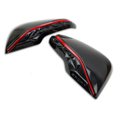 翼侧镜罩红色黑色碳适合丰田 Hilux Revo Fortuner 2016 18 — 第 1/4 张图片