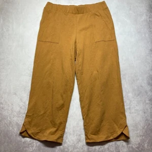 Pure J Jill Pants Size Medium Cropped Capri Relaxed Mustard Yellow Wide Leg - Picture 1 of 10