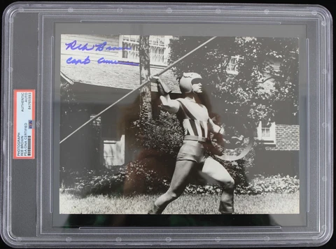 1970's Reb Brown Captain America Autographed 8x10 Black and White Photo (PSA) Cover