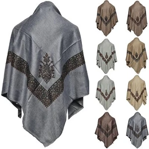 Unisex Premium Arab Head Scarf Ghutra Arafat Wrap Kashmiri Shawl Keffiyeh Yas... - Picture 1 of 13