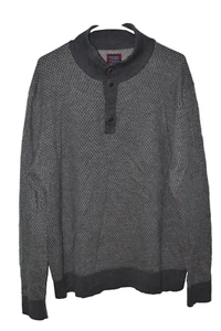 UNTUCKit Sweater Men Sz XX-Large Gray 100% Extra Fine Merino Wool 1/4 Buttons - Picture 1 of 10