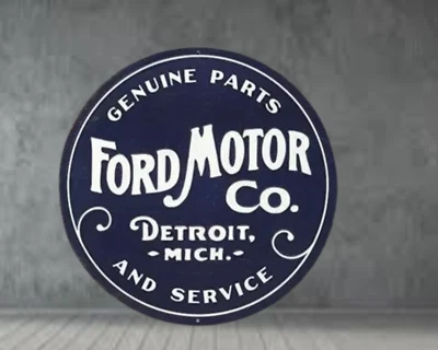 Ford Motor Co Porcelain Enamel Heavy Metal Sign 30 Inches Double Side - Image 1 of 4