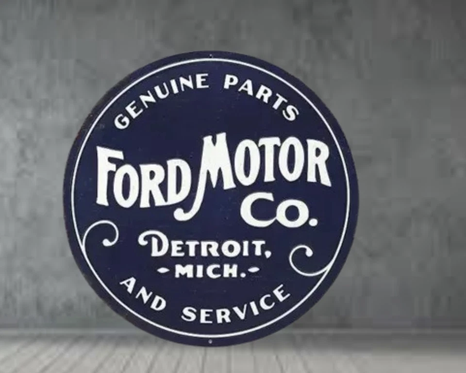 Ford Motor Co Porcelain Enamel Heavy Metal Sign 30 Inches Double Side - Image 1 of 4
