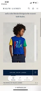 Polo Ralph Lauren Color Block T-Shirt Jugend S (8) Logo Grafik Mehrfarbig - Bild 1 von 10