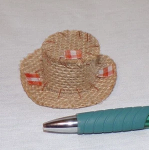 Miniatura Casa de Muñecas Arpillera Otoño Cosecha Halloween Espantapájaros Sombrero 1:12 - Imagen 1 de 4