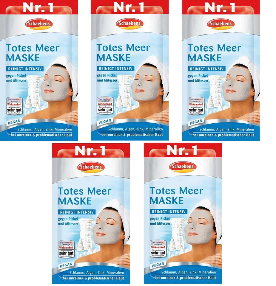 5 x 15ml Schaebens Cleansing Mask Dead Sea Mask / Totes Meer Maske  New - Image 1 of 2