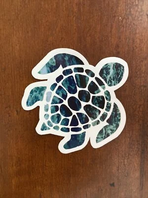Sea Turtle Sticker Ocean Wave Waterproof Animal Beach Tropical Gift NEW - Image 1 of 3