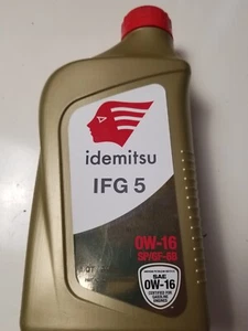 Idemitsu 0W-16 Full Synthetic Oil - Quarts IFG5 SP / GF-68 (2) - Picture 1 of 3