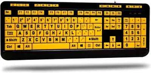 Adesso AKB-132UY - Teclado USB de escritorio multimedia luminoso 4 X de impresión grande, - Imagen 1 de 1
