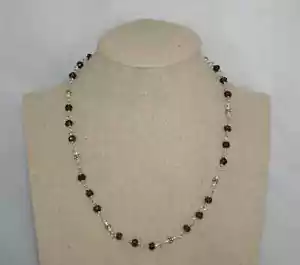 Silpada Sterling Silver Faceted Garnet Bead Station Necklace N1053 16" - 18" - Picture 1 of 3