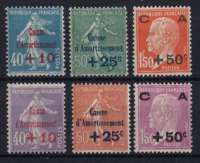 FRANCE / SEMI-POSTAL / 1927 SINKING FUND / Y&T # 246 / 251 MINT MNH COMPLETE - Image 1 of 2