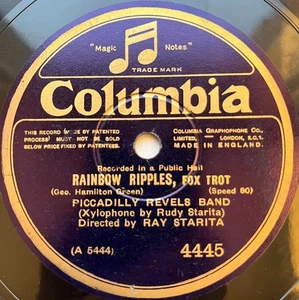 78rpm PICCADILLY REVELS BAND R. STARITA Rainbow Ripples / Broken-Hearted FOXTROT - Bild 1 von 4