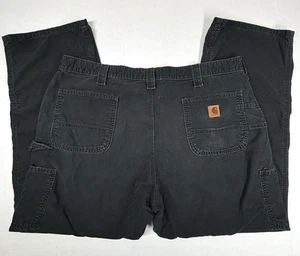 Carhartt Loose Original Fit 40X30 Cargo Utility Pants Black B151 BLK Canvas EUC - Picture 1 of 10