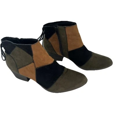 Botines de gamuza retazos Unionbay talla 8,5 multicolor bloques de colores Foto 1 de 4
