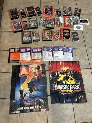 VTG sega genesis Lot Cases Manuals-Posters Game Genie Codes Sonic Mortal Kombat - Image 1 of 4