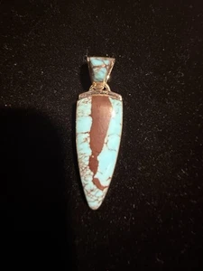 Navajo Cathy Webster Egyptian Turquoise ( Prince) Pendant Sterling Silver - Picture 1 of 6