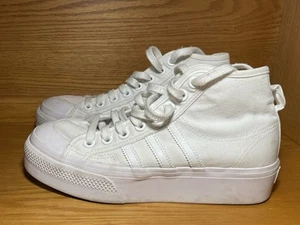 Adidas Nizza Women’s Platform White Shoes Size 7.5 Canvas - Bild 1 von 14