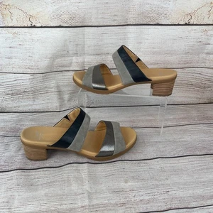 Sandalias de tacón Dansko Theresa para mujer talla 41 (11) metálicas negras sin cordones de cuero - Imagen 1 de 10