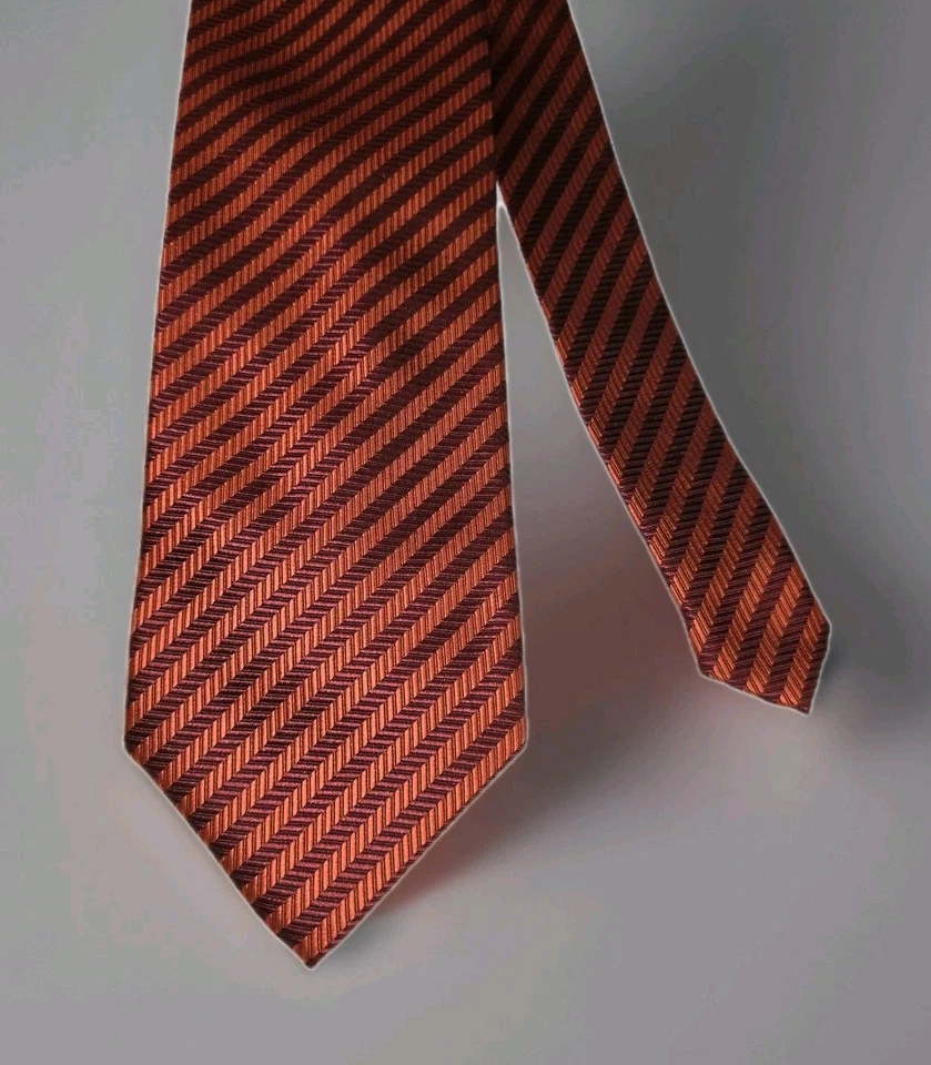 Corbata Ermenegildo Zegna Rayas Rojas 100% Tejida Seda Hecha en Italia Clásica  Foto 1 de 4