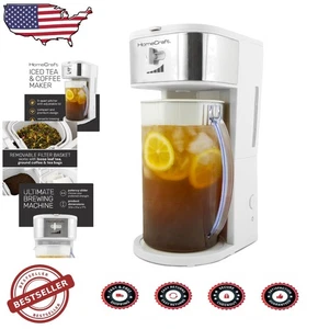 Stylish 3 Qt Iced Drink Maker White 12 Cups Rapid Boil Infuser Chamber Stainless - Picture 1 of 9