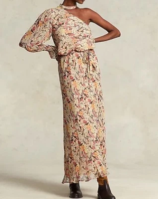 Maxi Vestido Polo Ralph Lauren Floral Georgette Un Hombro Para Mujer Talla 8 $598 Foto 1 de 4