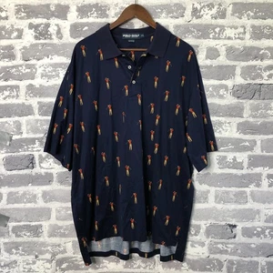 Polo Golf Ralph Lauren Shirt Men XXL Blue Golfer Man Logo All Over Print Graphic - Picture 1 of 13