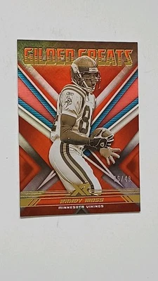 2020-PANINI XR-RANDY MOSS GILDED GREATS RED PARALLEL-/49-VIKINGS - Image 1 of 4