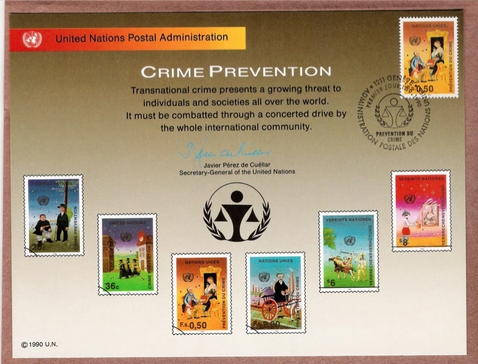 UN Scott #Geneva 38 First Day Cover Card 9/13/90 - Image 1 of 1