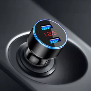 3.1A Doble Puertos USB Piezas de Coche Cargador de Cigarrillo Encendedor LED Voltímetro Digital - Imagen 1 de 6