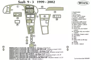 SAAB 9-3 1999 2000 2001 2002 2002 KIT DE AJUSTE TABLERO B - Imagen 1 de 1
