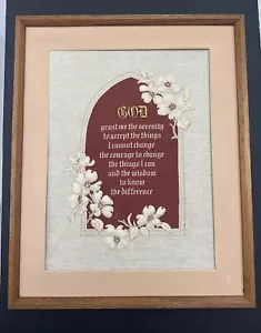 Arte da parete con cornice ricamata preghiera della serenità, da appendere al muro, vintage - Foto 1 di 9