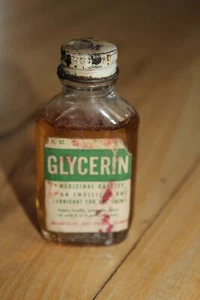 Bottiglia di vetro vintage glicerina completa Walgreens Duraglas 1 oz NOS - Foto 1 di 2