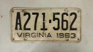 1963 VIRGINIA License Plate A271-562 - Picture 1 of 1