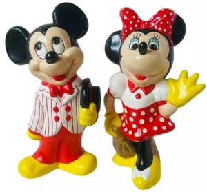 FIGURAS DE COLECCIÓN CERÁMICA DE MICKEY MINNIE 9” DISNEY 1994 PAJARITA TRAJE A RAYAS LUNARES - Imagen 1 de 16