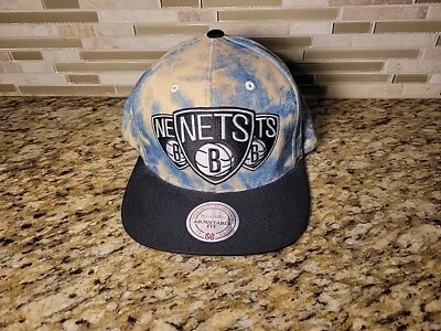 Brooklyn Nets Snapback Hat Cap Basketball Mitchell Ness Adjustable Triple Stack  - Image 1 of 4
